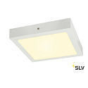 SLV LED Wall / Ceiling luminaire SENSER 24 CW, square, 15W, 1200lm, IP20, white, 3000K