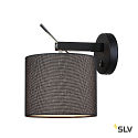 Wall luminaire FENDA, E27 max. 25W, with switch, rotating + swiveling, shade excl., black / chrome