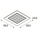 LED Loft-/Indbygningslampe LED PAVONO 600x600, 100�, UGR 16, hvid, 3000K, 3200lm