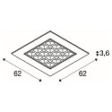 SLV LED Ceiling recessed luminaire LED PAVONO 620x620, 100�, UGR 16, white, 3000K, 3200lm