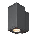 SLV Premium-LED Udend�rs V�glampe ENOLA SQUARE SINGLE CCT, IP65 IK02, S version, 6W 3000/4000K 390/450lm 30�, CRi>90, antracit