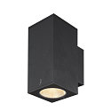 SLV Premium-LED Outdoor Wall luminaire ENOLA SQUARE UP/DOWN CCT, IP65 IK02, M-size, 19W 3000 / 4000K 1480 / 1680lm 38�, CRi>90