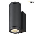 SLV LED Outdoor Wall luminaire ENOLA ROUND UP/DOWN CCT, IP65 IK06, S-size, 7W 3000/4000K 285/320lm 30, CRi>90, anthracite