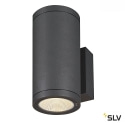 SLV LED Outdoor Wall luminaire ENOLA ROUND UP/DOWN CCT, IP65 IK06, M-size, 19W 3000/4000K 740/840lm 38, CRi>90, anthracite