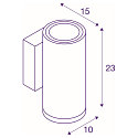 Premium-LED Udend�rs V�glampe ENOLA ROUND UP/DOWN CCT, IP65 IK02, M version, 19W 3000/4000K 740/840lm 38�, CRi>90, antracit