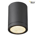 SLV Premium-LED Outdoor Ceiling luminaire ENOLA ROUND CCT, IP65 IK02, S-size, 9W 3000 / 4000K 510 / 580lm 38, CRi>90, anthracite