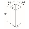 SLV Wall luminaire QUADRASS SPOT Indoor, E27, with LED Spot 2W, 3000K, 200lm, white