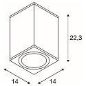 SLV Premium-LED Udend�rs V�glampe ENOLA SQUARE CCT, IP65 IK02, L version, 35W 3000/4000K 2500/2800lm 38�, CRi>90, antracit