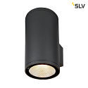 SLV LED Outdoor Wall luminaire ENOLA ROUND UP/DOWN CCT, IP65 IK06, L-size, 53W 3000/4000K 2700/3000lm 38, CRi>90, anthracite