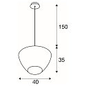 SLV Pendant luminaire PANTILO CONVEX 40 Indoor, E27, chrome, with canopy