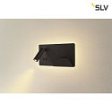 SLV LED Wall luminaire SOMNILA SPOT Indoor, 13W, 3000K, Spot 65lm,  incl. USB port, Spot right, black, back light 370lm