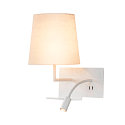 LED V�glampe SOMNILA FLEX Indoor, E27, mit LED Spot 65lm, 3000K, hvid, inkl. USB port, Spot venstre
