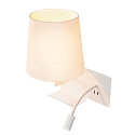 LED Wall luminaire SOMNILA FLEX Indoor, E27, mit LED Spot 65lm, 3000K, white, incl. USB port, Spot left