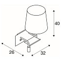 SLV LED Wall luminaire SOMNILA FLEX Indoor, E27, mit LED Spot 65lm, 3000K, white, incl. USB port, Spot right