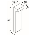 SLV LED Udend�rslampe L-LINE OUT FL Pole LED Standerlampe, vandret, CCT switch, 3000/4000K, 490/530lm, IP65, antracit, 50cm