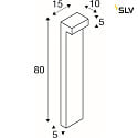 LED Udendrslampe L-LINE OUT FL Pole LED Standerlampe, vandret, CCT switch, 3000/4000K, 490/530lm, IP65, antracit, 50cm