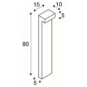 SLV LED Udend�rslampe L-LINE OUT FL Pole LED Stehleuchte, horizontal, CCT switch, 3000/4000K, 490/530lm, IP65, anthrazit, 80cm