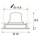 SLV LED Loftindbygningslampe NUMINOS DL L, 2700K, IP20, drejelig / svingbar, 20�, 2150lm, UGR 20, hvid/sort