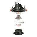 SLV LED Loftindbygningslampe NUMINOS DL XL, 3000K, IP20, drejelig / svingbar, 40�, 3300lm, UGR 21, sort/sort