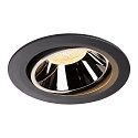 LED Loftindbygningslampe NUMINOS DL XL, 3000K, IP20, drejelig / svingbar, 55�, 3500lm, UGR 19, sort/chrom