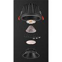 SLV LED Loftindbygningslampe NUMINOS DL XL, 3000K, IP20, 40�, 3300lm, UGR 21, sort/sort
