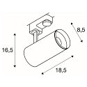 SLV LED 3-Faset Lampe NUMINOS PHASE M, 2700K, 24�, 1925lm, sort/sort