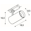 SLV LED 3-Faset Lampe NUMINOS DALI M, 3000K, 24�, 1930lm, hvid/sort