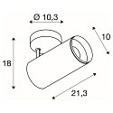 SLV LED Loftlampe NUMINOS SPOT DALI L, 2700K, 24�, 2440lm, sort/sort