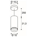 SLV LED Pendel NUMINOS PD DALI L, 3000K, 24�, 2430lm, hvid/sort