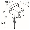 SLV Jordspydlampe THEO BRACKET SP QPAR51, GU10, IP65, antracit