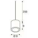 SLV LED Pendant luminaire OCULUS PD, single, DIM-TO-WARM 2000-3000K, 36-780lm, black
