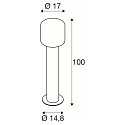 SLV LED Udendørslampe OVALISK 100 FL LED Standerlampe, CCT switch, 3000/4000K, 560/600lm, IP65, antracit