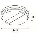 3-Phase Point outlet DALI Ceiling canopy, IP20, black
