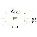 SLV LED Loftindbygningslampe SENSER 12 DL, rund, 6W, 470lm, IP20, hvid, 4000K