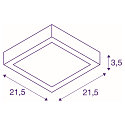 SLV LED Wall / Ceiling luminaire SENSER 24 CW, square, 15W, 1200lm, IP20, white, 4000K