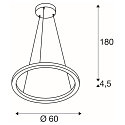 LED Pendel ONE 60 PD PHASE UP/DOWN, CCT switch, 2700/3000K, 410/415lm, sort