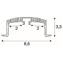 SLV Tilbeh�r til LED Strip GRAZIA 60 Indbygningsprofil, IP20, 1,5m, hvid