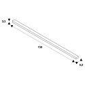 SLV Tilbeh�r til LED Strip GRAZIA 20 Indbygningsprofil, IP20, 1,5m, hvid