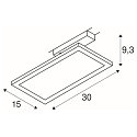 SLV LED 1-faset spot PANEL TRACK, firkantet, 15x30cm, 18W, 3000K, hvid