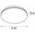 SLV Væg-/Loftlampe SIMA, rund, dæmpbar, 3000K, 2150lm, IP44, hvid