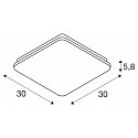 SLV Wall / Ceiling luminaire SIMA, square, 3000K, 2150lm, dimmable, IP44, white