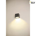 SLV LED Outdoor Wall luminaire SITRA S WL SINGLE, CCT switch, 3000/4000K, anthracite