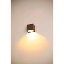 SLV LED Outdoor Wall luminaire SITRA S WL SINGLE, CCT switch, 3000/4000K, rust coloured