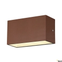 SLV LED Outdoor Wall luminaire SITRA M WL UP/DOWN, CCT switch 3000/4000K, rust coloured