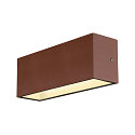 SLV LED Outdoor Wall luminaire SITRA L WL UP/DOWN, CCT switch, 3000/4000K, rust coloured