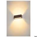 SLV LED Outdoor Wall luminaire SITRA L WL UP/DOWN, CCT switch, 3000/4000K, rust coloured