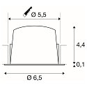 SLV LED Loft Indbygningslampe NUMINOS� XS, 4000K, 55�, hvid/chrom