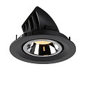SLV LED Ceiling recessed luminaire NUMINOS� GIMBLE M, 3000K, 55�, black/chrome