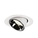 SLV LED Loft Indbygningslampe NUMINOS� GIMBLE M, 4000K, 20�, hvid/chrom