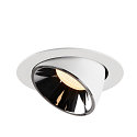 SLV LED Loft Indbygningslampe NUMINOS� GIMBLE XL, 3000K, 20�, hvid/chrom